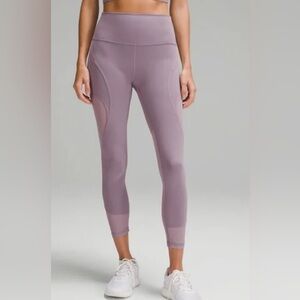 lululemon size 6 wunder train mesh panel HR tight 25”